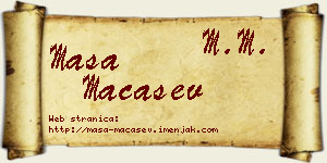 Maša Maćašev vizit kartica